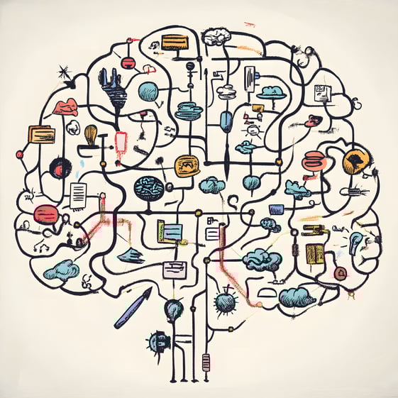 Creative brain network illustration symbolizing strategies on how to manage a remote sales team.