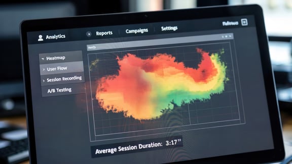 Heatmap showing user behavior data used for conversion rate optimization insights.