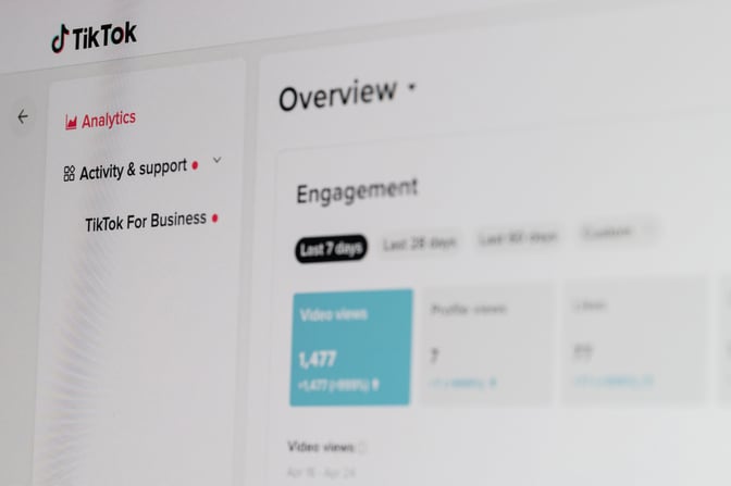 Engagement analytics dashboard from TikTok Ads Manager, included in a guide to TikTok ads.