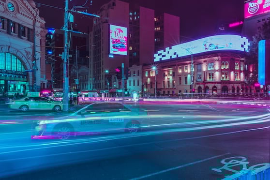 Car with trailing lights