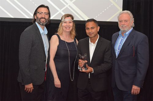 In the picture: Steve Dollar and Tehsin Daya from Reach Local, WSI's Top Performing Supplier Award Winner with Mark Dobson and Valerie Brown-Dufour
