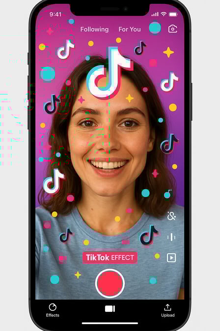 Branded TikTok effect on a creator’s video, demonstrating engagement in the guide to TikTok ads