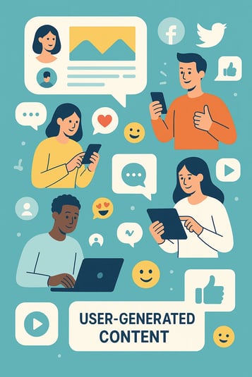 People sharing content online to illustrate user interaction during the evolution of the web in Web 2.0.