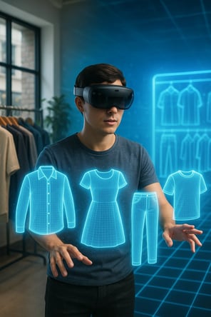 Augmented reality shopping with virtual clothes in Web 4.0, part of the evolution of the web.