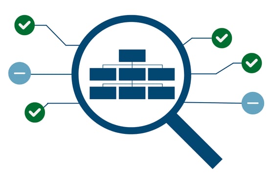 Magnifying glass over website structure showing why my SEO is not working due to poor crawlability and structure issues.