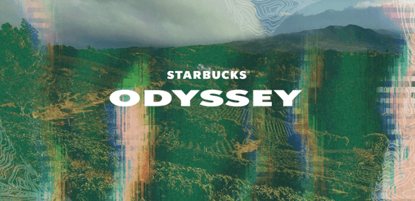 Starbucks Odyssey program blending loyalty with digital marketing in the metaverse.