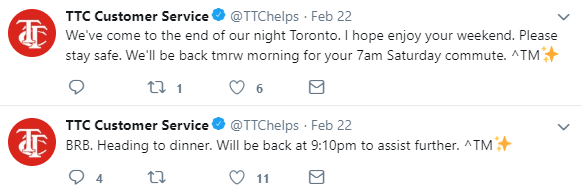 TTC Customer Serice Tweet 2